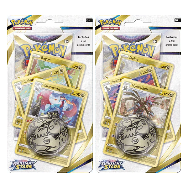 Pokemon TCG: Brilliant Stars Checklane Blister Pack - Salamance/Hydreigon