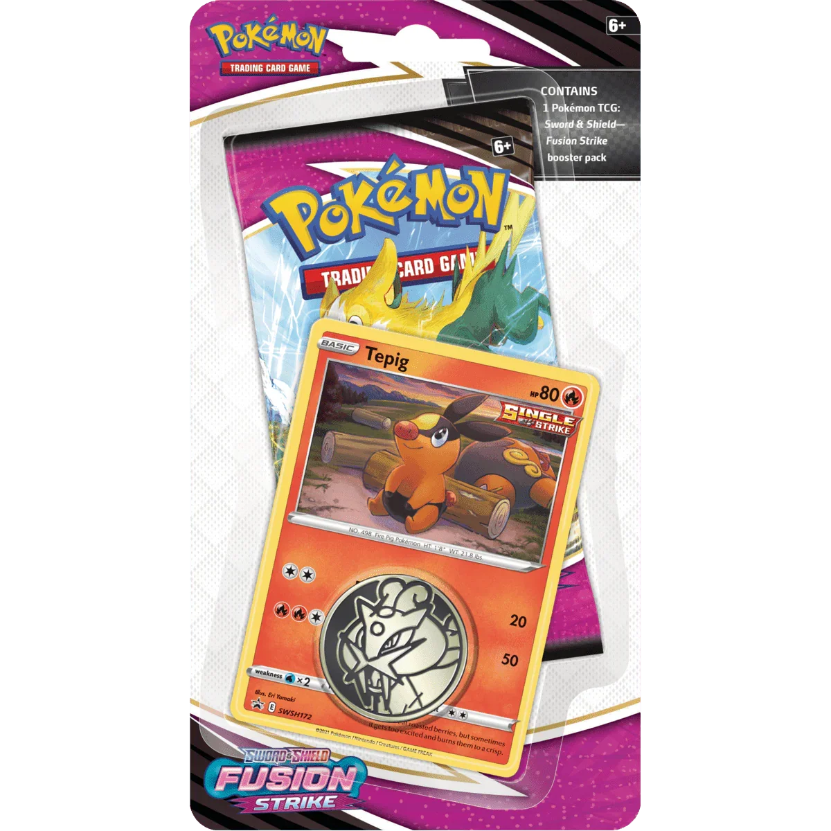 Pokemon TCG: Fusion Strike Checklane Blister Pack - Tepig