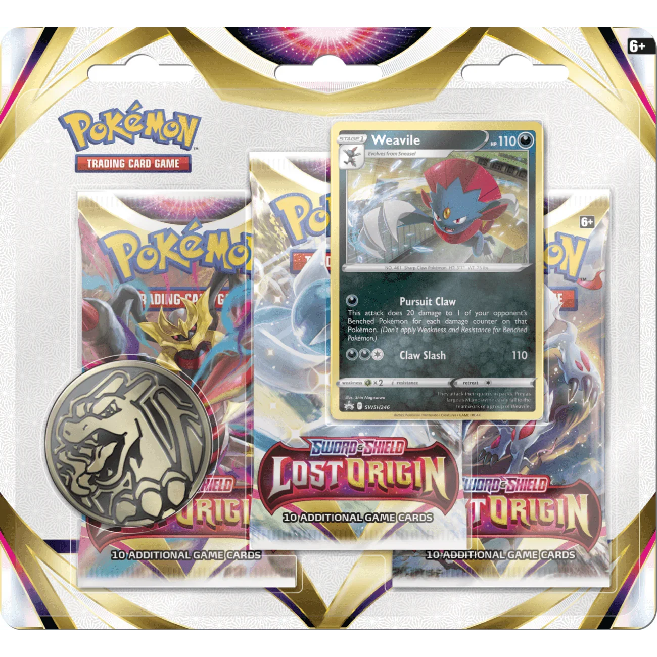 Pokemon TCG: Lost Origin 3-Pack Blister - Weavile