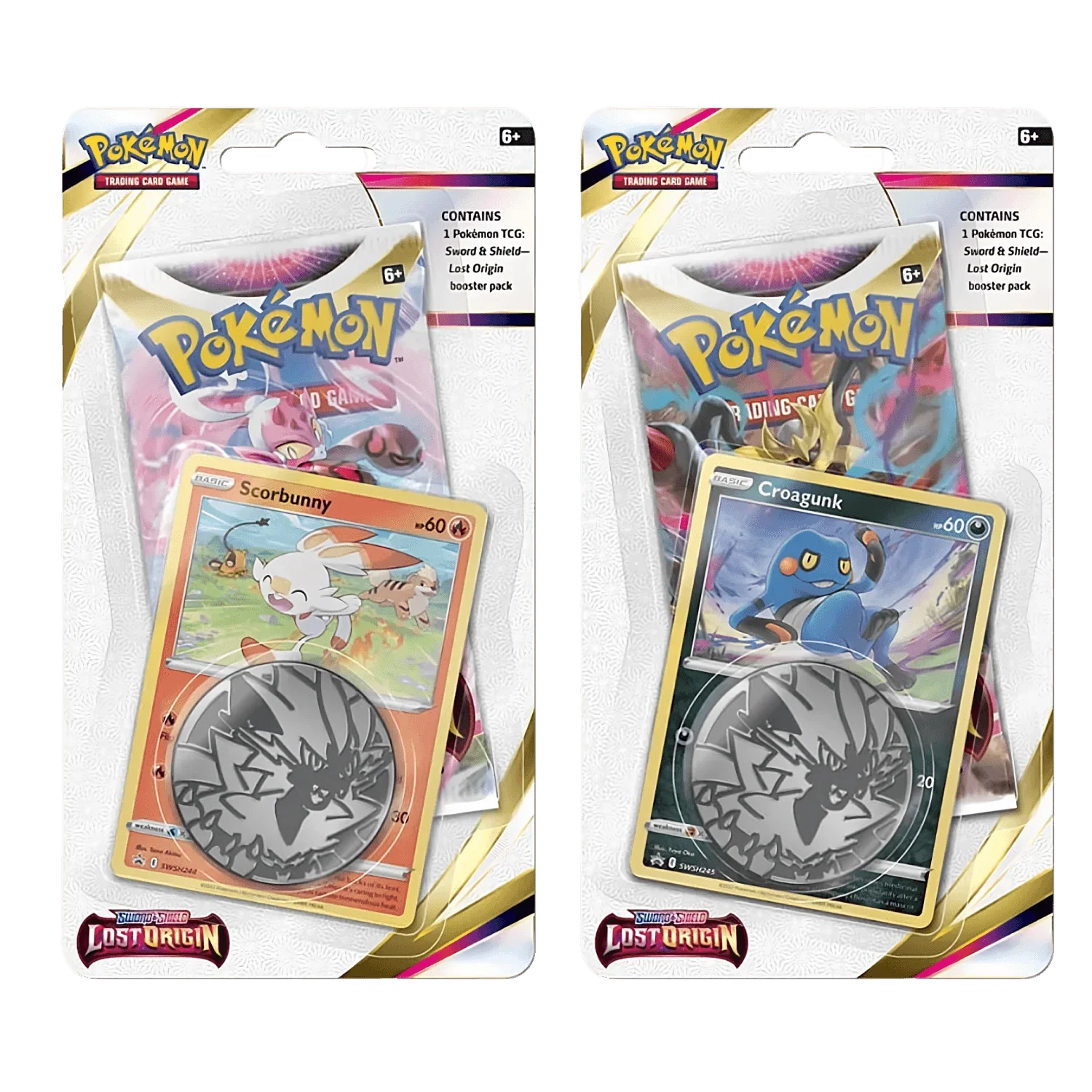 Pokemon TCG: Lost Origin Checklane Blister Pack - Scorbunny/Croagunk