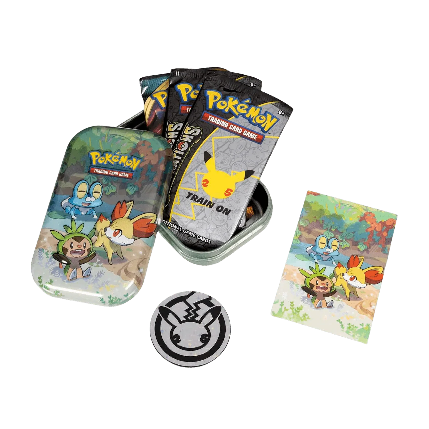 Pokemon TCG: Celebrations Mini Tin - Chespin, Fennekin & Froakie