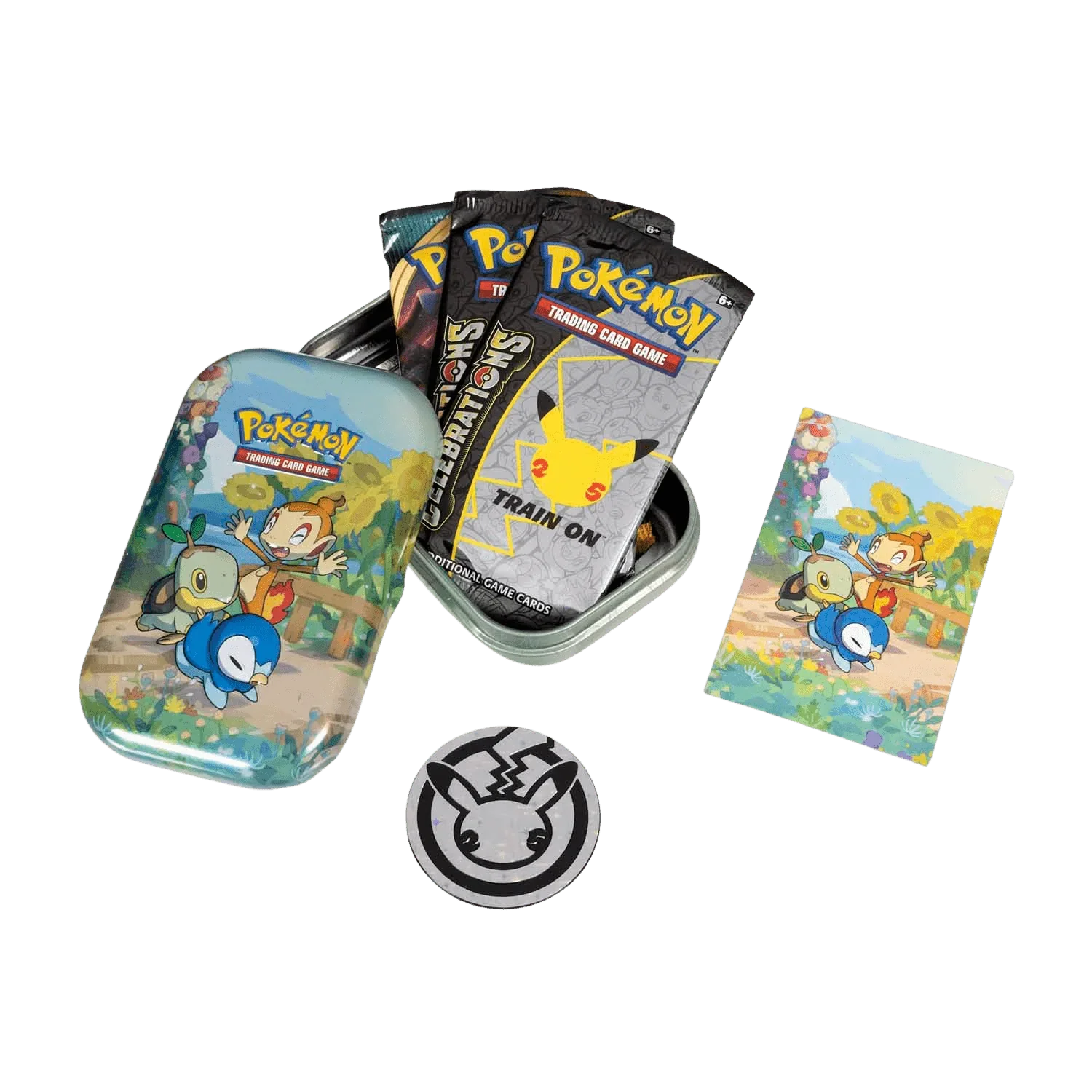 Pokemon TCG: Celebrations Mini Tin - Turtwig, Chimchar & Piplup