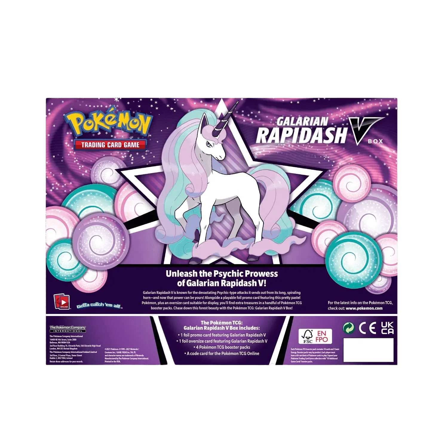 Pokemon TCG: Galarian Rapidash V Collection Box