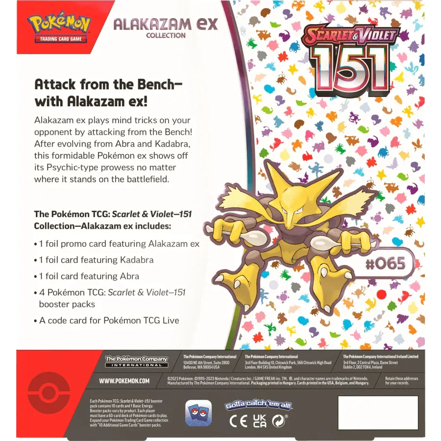 Pokemon TCG - Scarlet & Violet - 151 Alakazam ex Collection Box