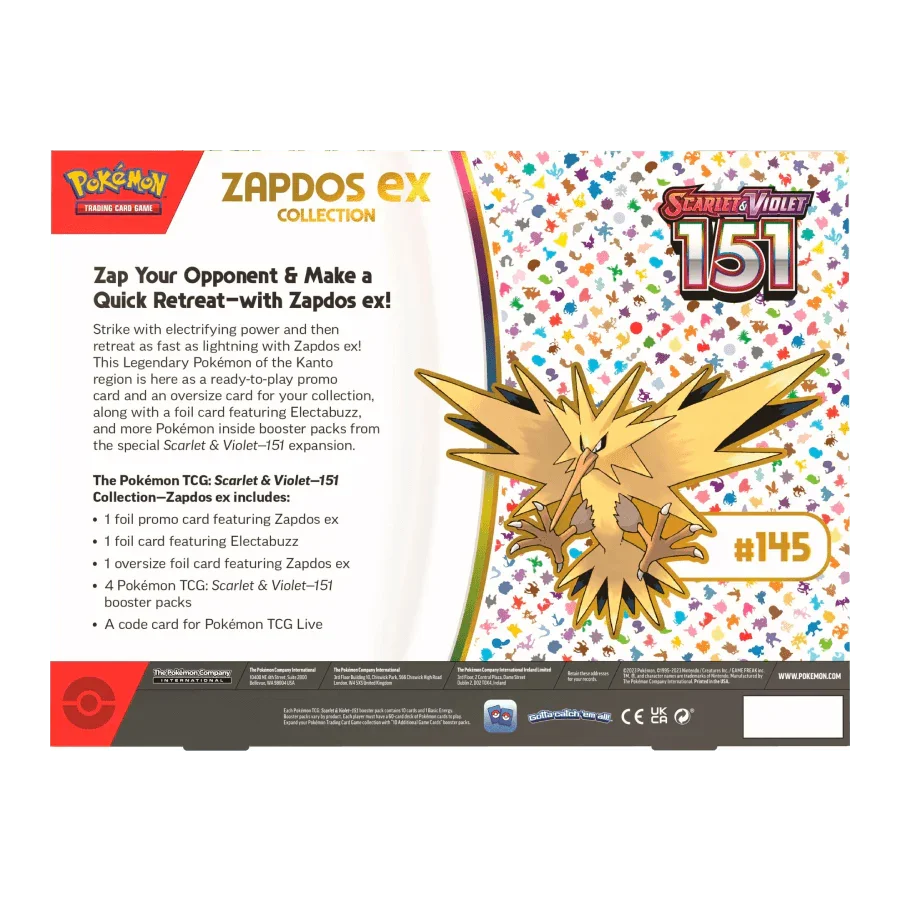 Pokemon TCG - Scarlet & Violet - 151 Zapdos ex Collection Box