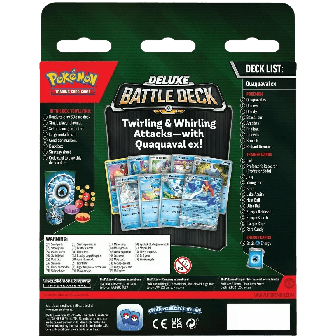 Pokemon TCG - Scarlet & Violet Paldea Evolved - Meowscarada Ex & Quaquaval Ex Deluxe Battle Decks