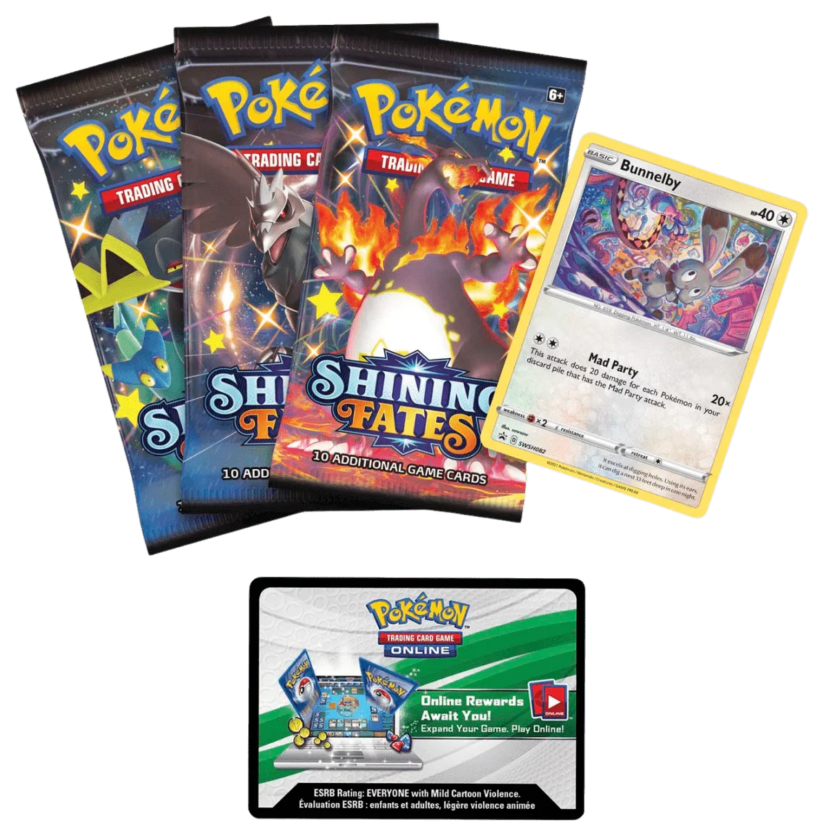 Pokemon TCG: Shining Fates Mad Party Pin Collection Box - Bunnelby
